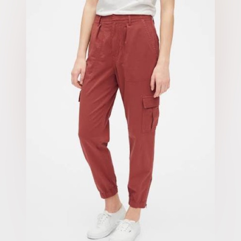 Gap Cargo Utility Joggers Lightweight Tencel Size 14 Rust